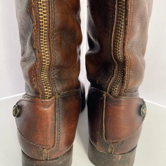Frye Brown Leather Riding Boots - Picture 5 of 8